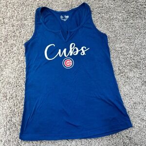 Campus Lifestyle Chicago Cubs MLB Royal Blue Notched V-Neck Tank Top  Medium